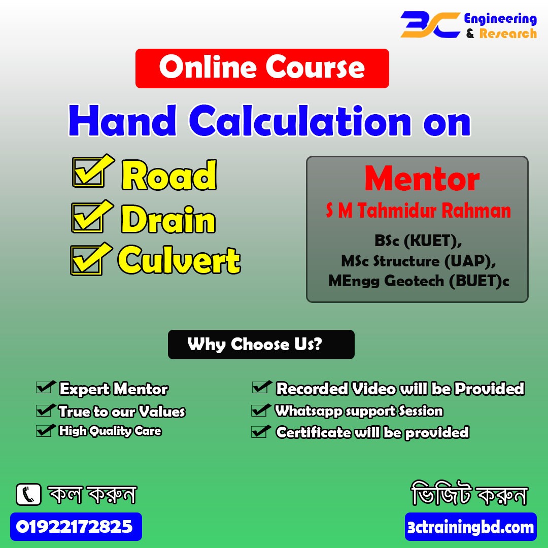 Hand Calculation on Road, Drain & Culvert Course